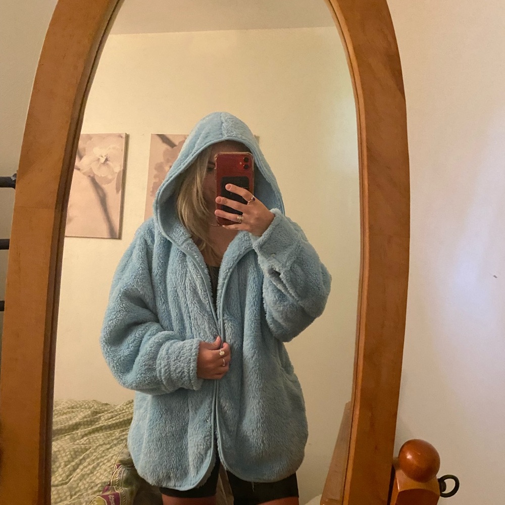 Blue teddy coat